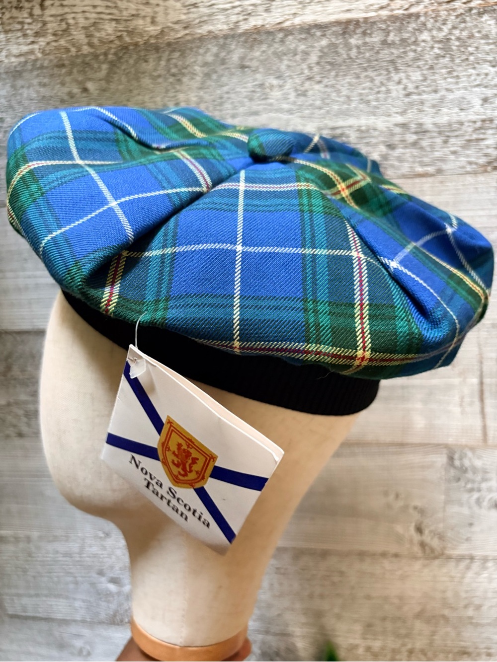 Costandi Designs | NWT Nova Scotia Tartan Tam O'Shanter - O/S, Blue/Green Plaid